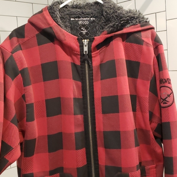 Quiksilver Other - Quicksilver Plaid Zip Up Lined Sweatshirt